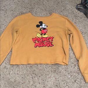 Waffle material Mickey Mouse crop top